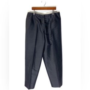 Kate Hill 100% Silk Black Ankle Pant Sz 12P